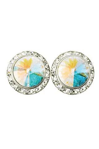 11MM SWAROVSKY PIERCED EARRINGS