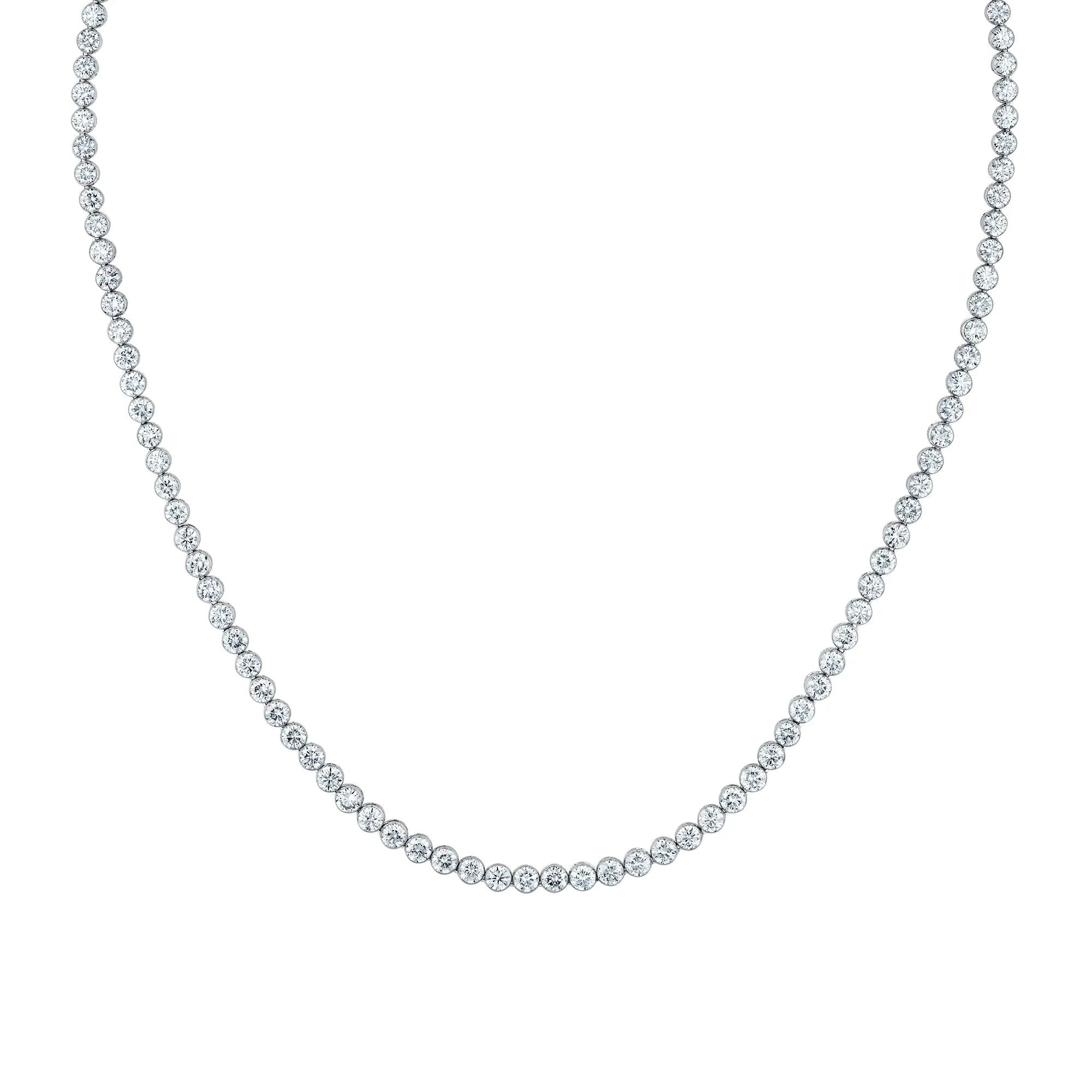 13ctw Lab Grown Diamond White Gold Tennis Necklace