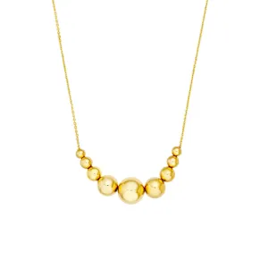14k Gradient Round Bead Necklace