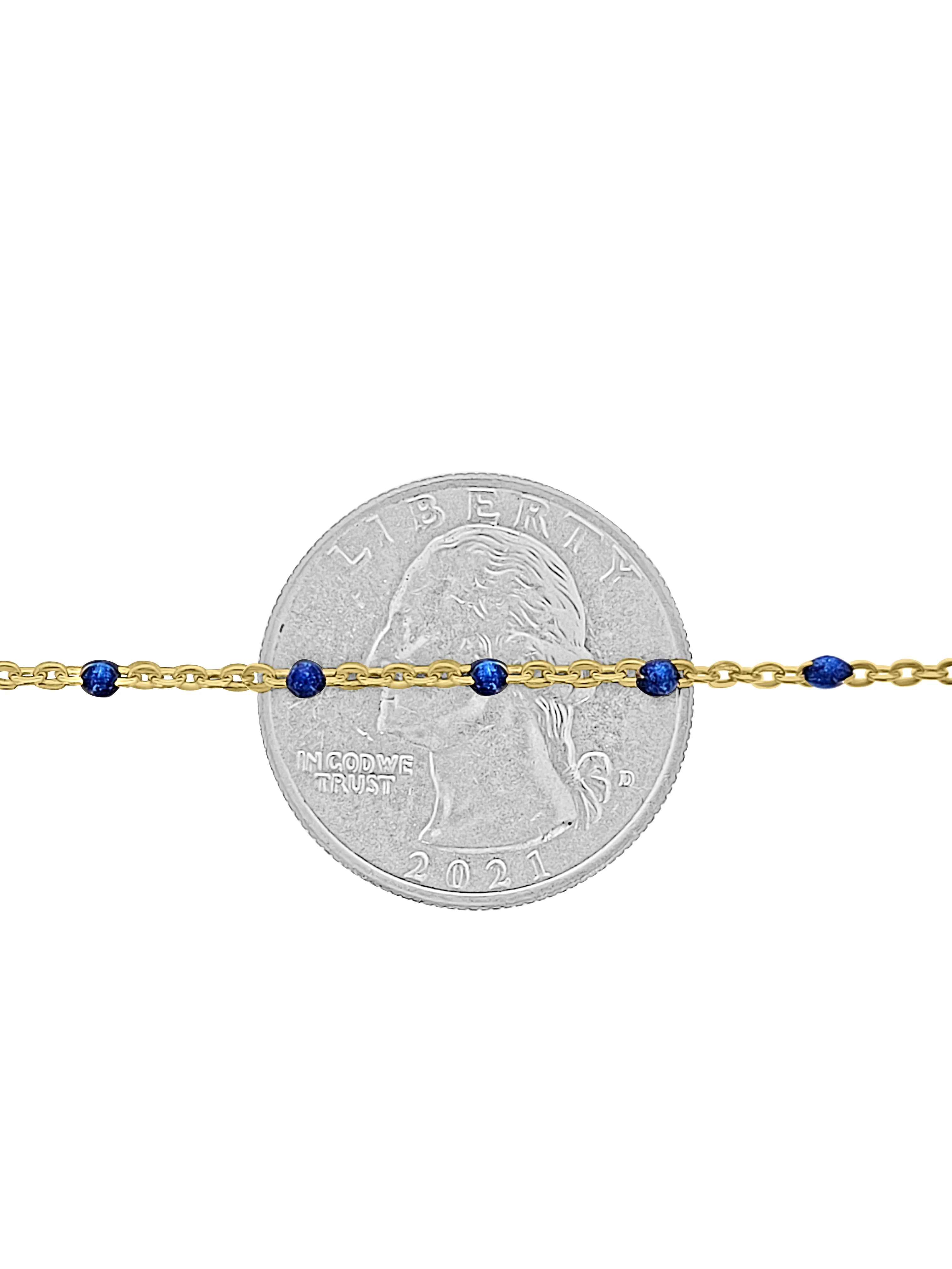 14kt GF Lapis Bead Cable Chain