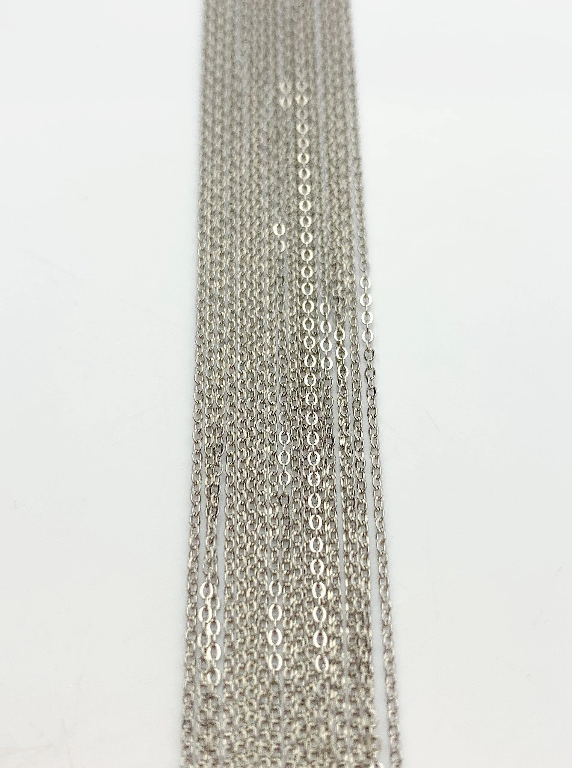 18” Sterling Silver Oxidized Flat Cable Chain Necklace 1.0mm