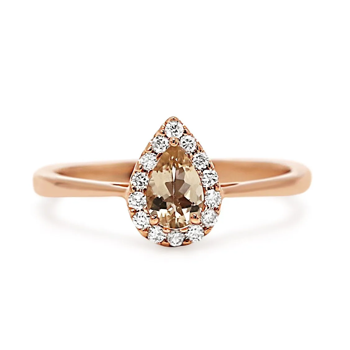 18ct Rose Gold Morganite & Diamond Ring