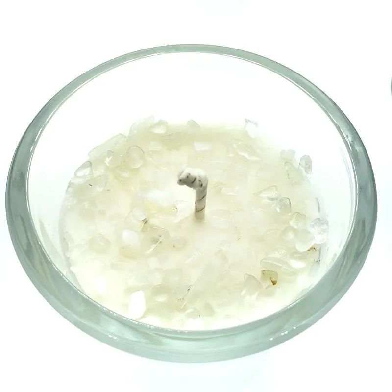 (20% Off) Candle 8oz - Moonstone (Cleansed) Clear Glass by Bee Lucia