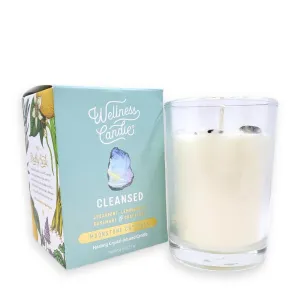 (20% Off) Candle 8oz - Moonstone (Cleansed) Clear Glass by Bee Lucia