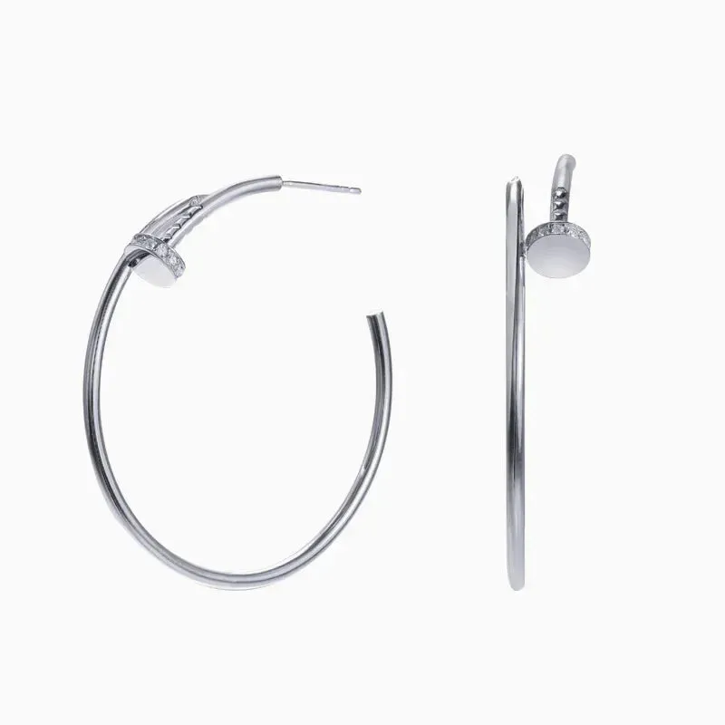 2023 New Moissanite Earrings 18K White Gold Plated Real 925 Sterling Silver Hoop Earrings for Women D Color VVS1 Fine Jewelry