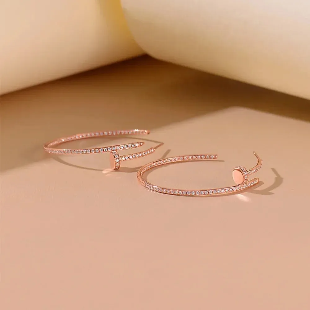2023 New Moissanite Earrings 18K White Gold Plated Real 925 Sterling Silver Hoop Earrings for Women D Color VVS1 Fine Jewelry