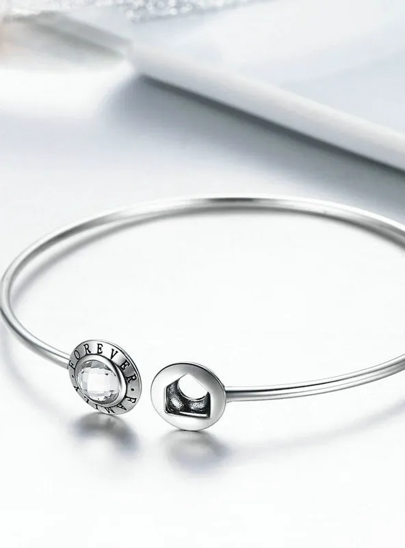 925 Sterling Silver Family Forever Clear