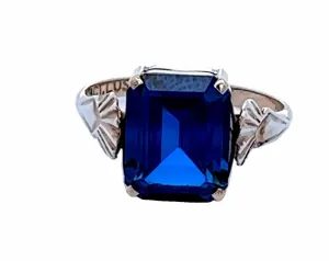 9ct Yellow Gold & Created Spinel Vintage Ring
