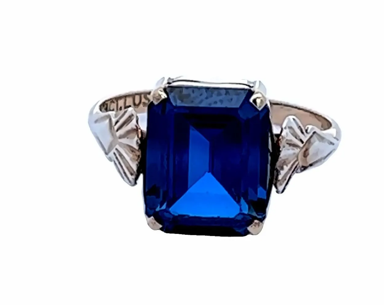 9ct Yellow Gold & Created Spinel Vintage Ring