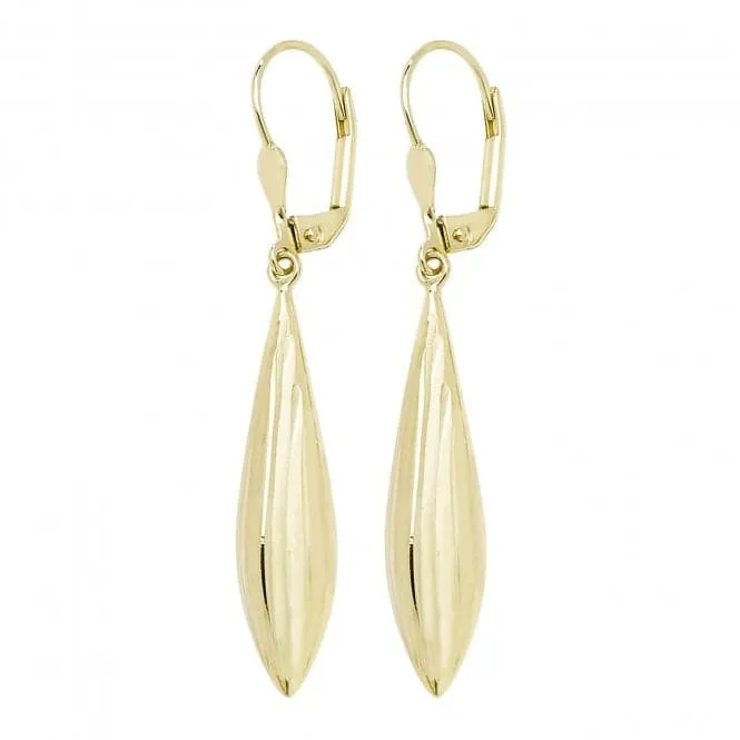 9ct Yellow Gold Lever Back Drop Earrings ES573