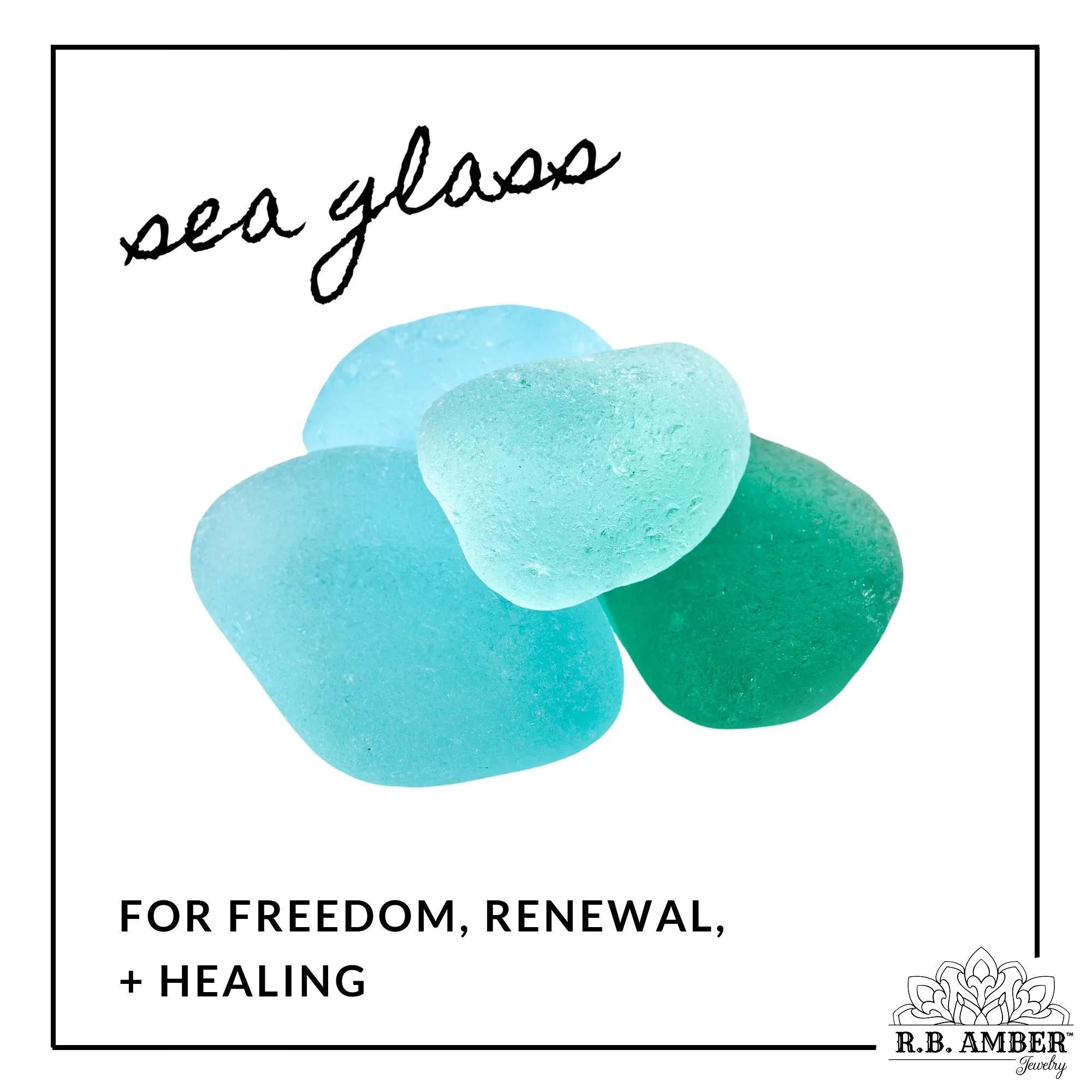 Adults | Marine Blue Sea Glass   Raw Cognac Aromatherapy Bracelet