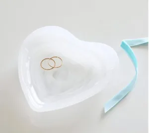 Alabaster White Heart Plate