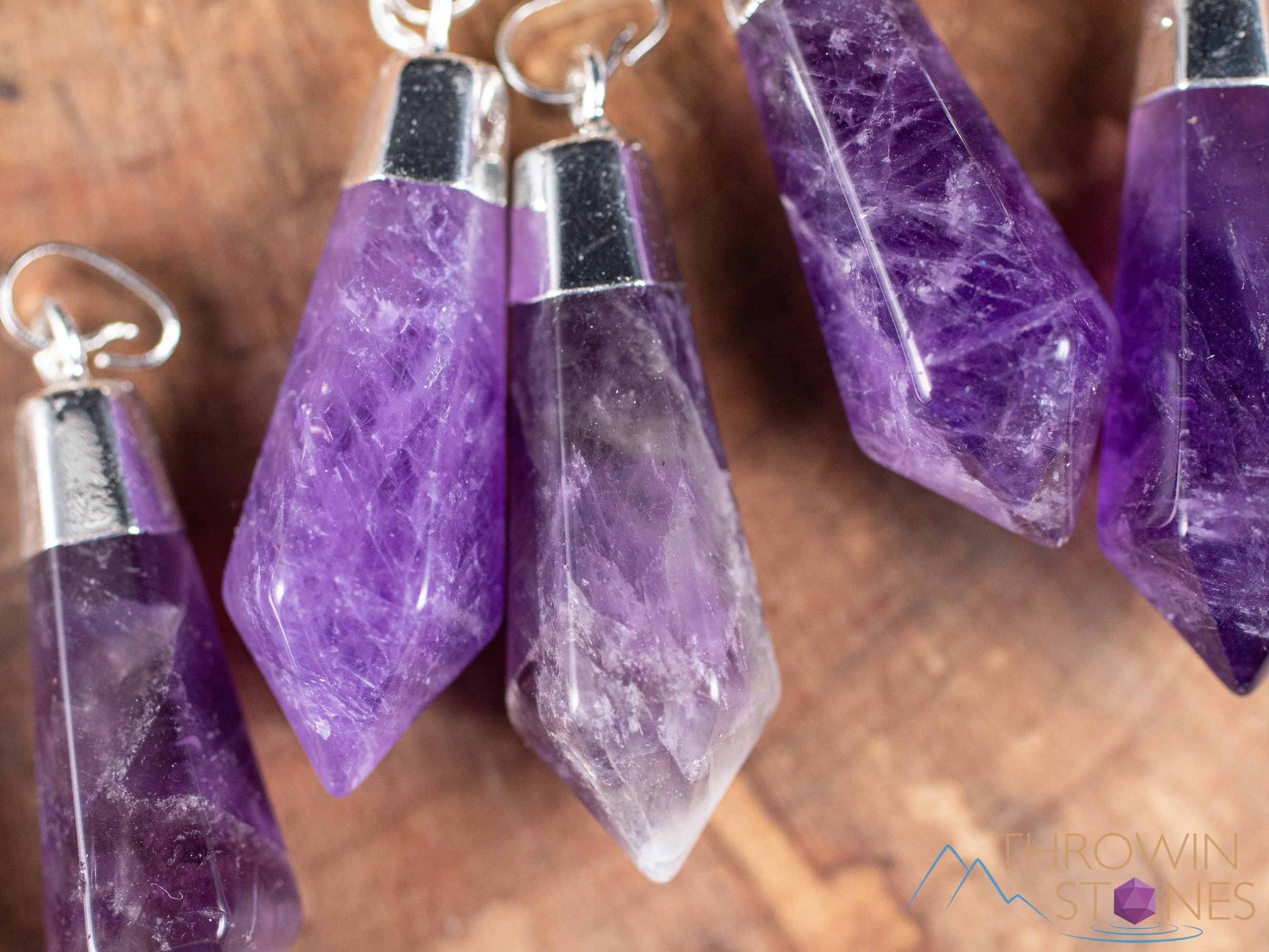 AMETHYST Crystal Pendant - Tumbled Crystals, Birthstone, Handmade Jewelry, Healing Crystals and Stones, E0304