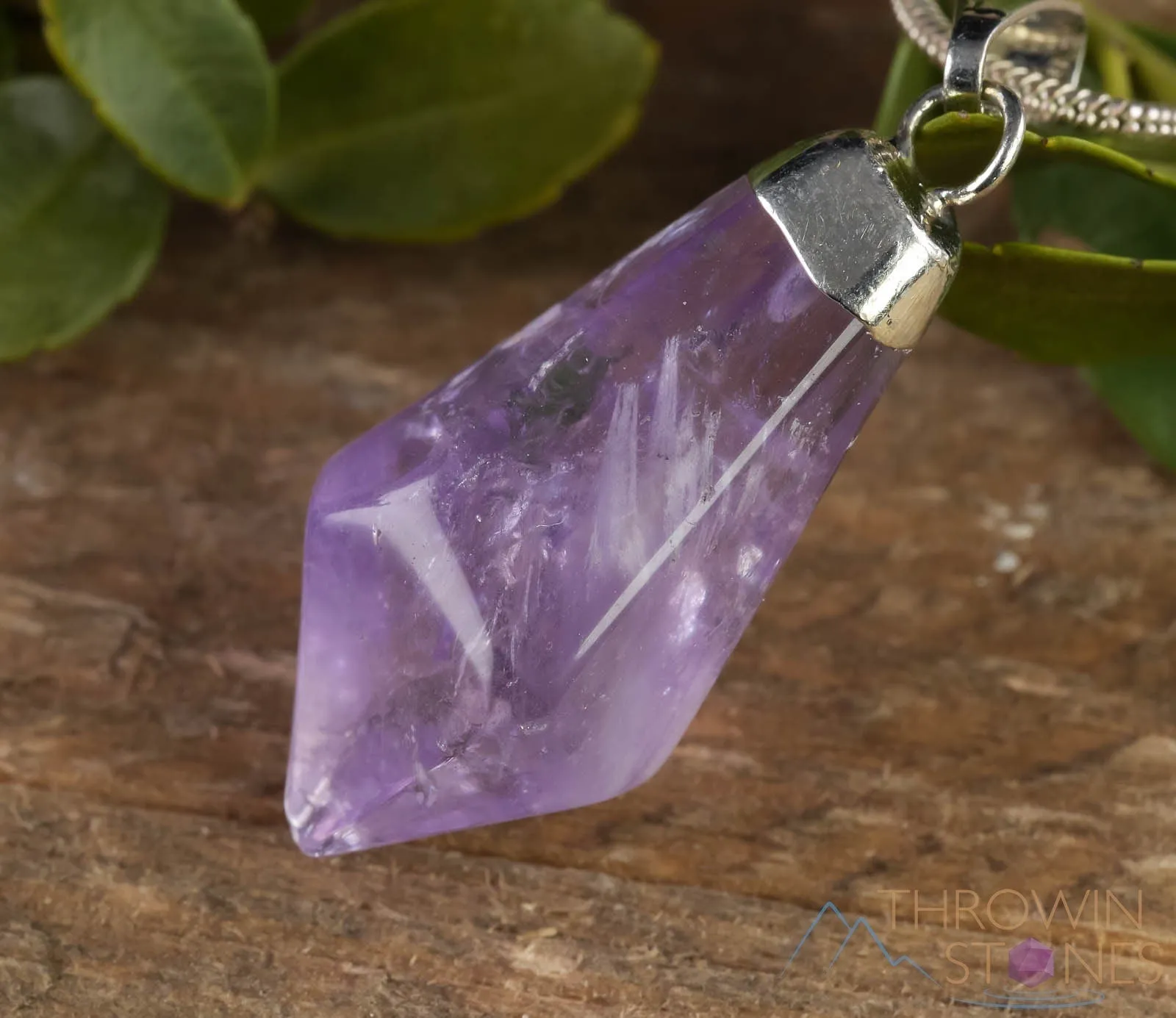 AMETHYST Crystal Pendant - Tumbled Crystals, Birthstone, Handmade Jewelry, Healing Crystals and Stones, E0304
