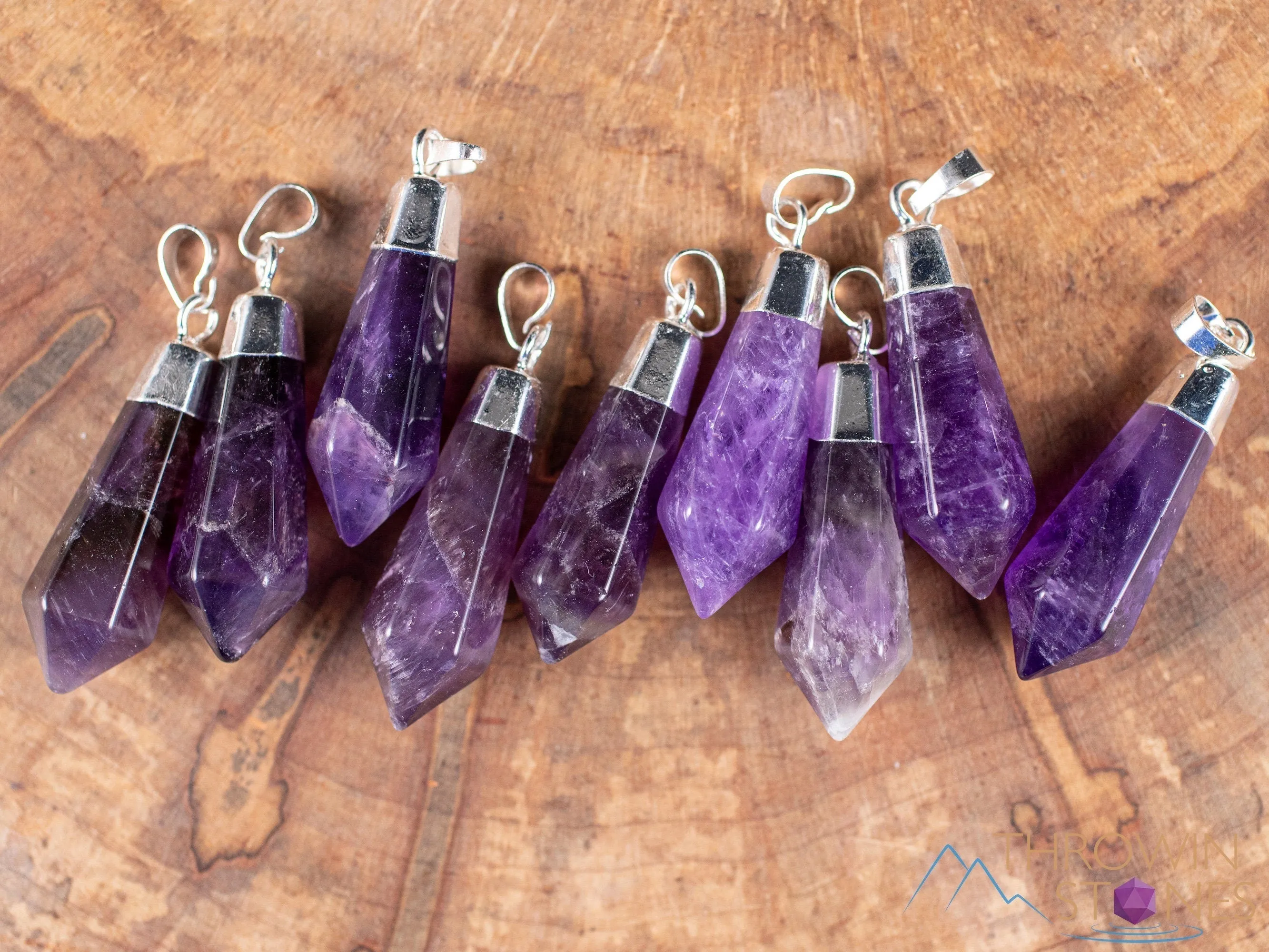 AMETHYST Crystal Pendant - Tumbled Crystals, Birthstone, Handmade Jewelry, Healing Crystals and Stones, E0304
