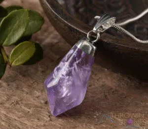 AMETHYST Crystal Pendant - Tumbled Crystals, Birthstone, Handmade Jewelry, Healing Crystals and Stones, E0304