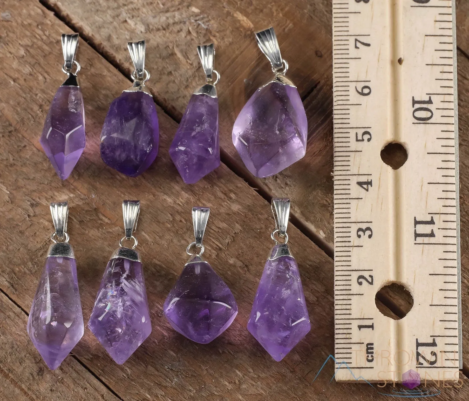 AMETHYST Crystal Pendant - Tumbled Crystals, Birthstone, Handmade Jewelry, Healing Crystals and Stones, E0304