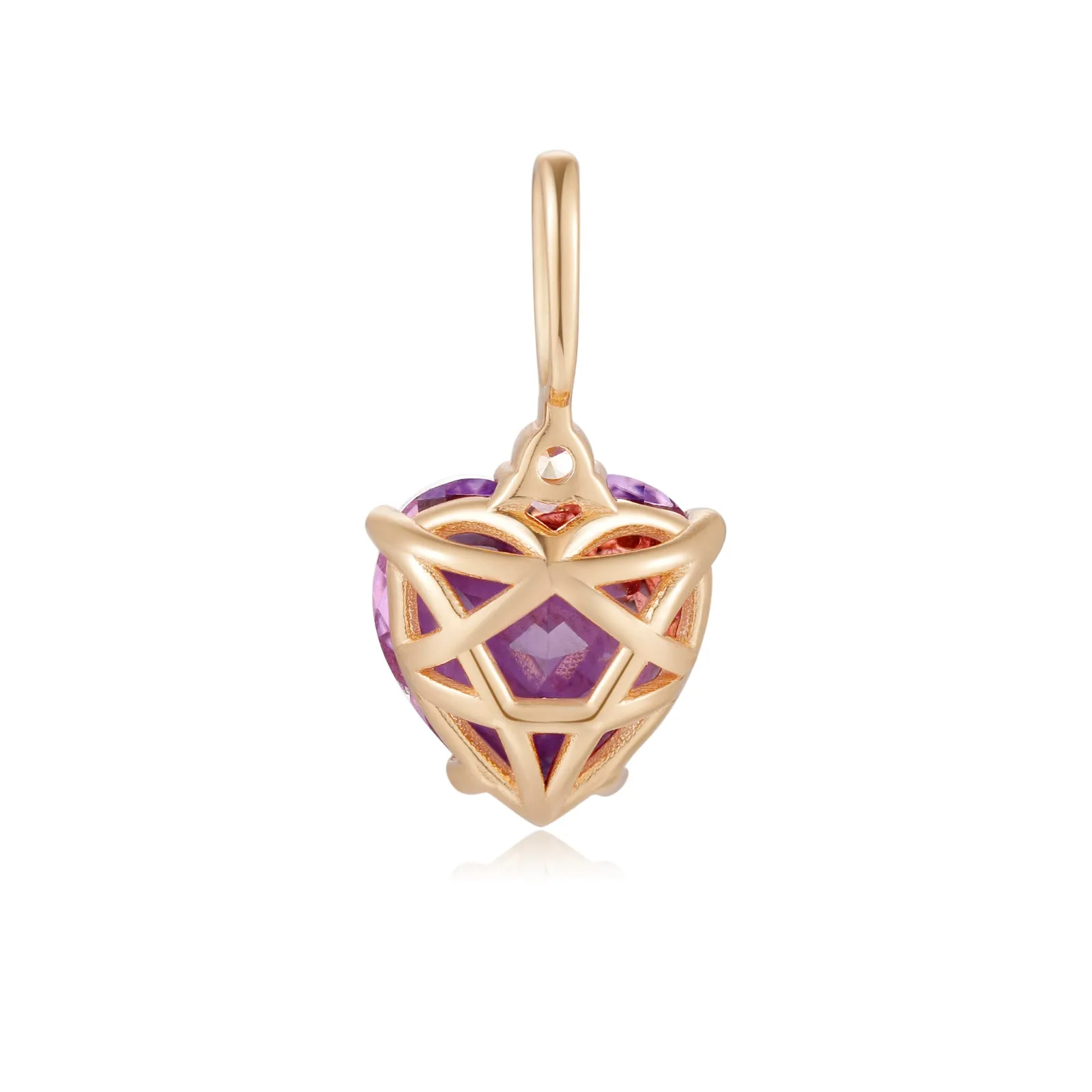 Amethyst Gold Heart Pendant