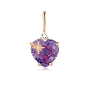 Amethyst Gold Heart Pendant