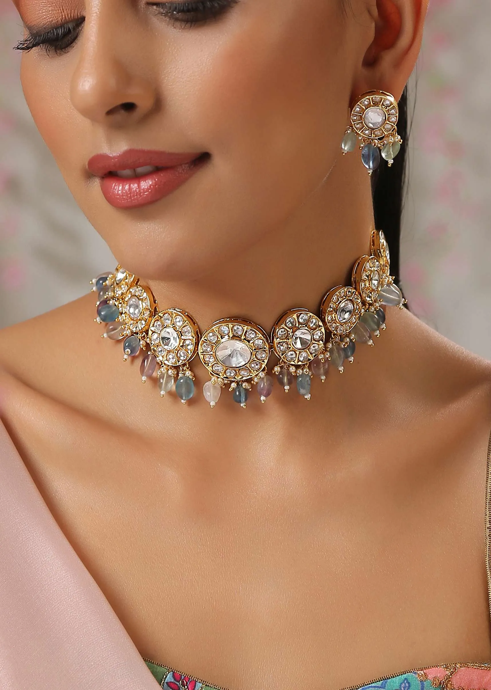 Amethyst Kundan Necklace Set