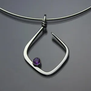 Amethyst Pendant Necklace PEN050AM Sterling Silver or 14K Gold by John Tzelepis Jewelry