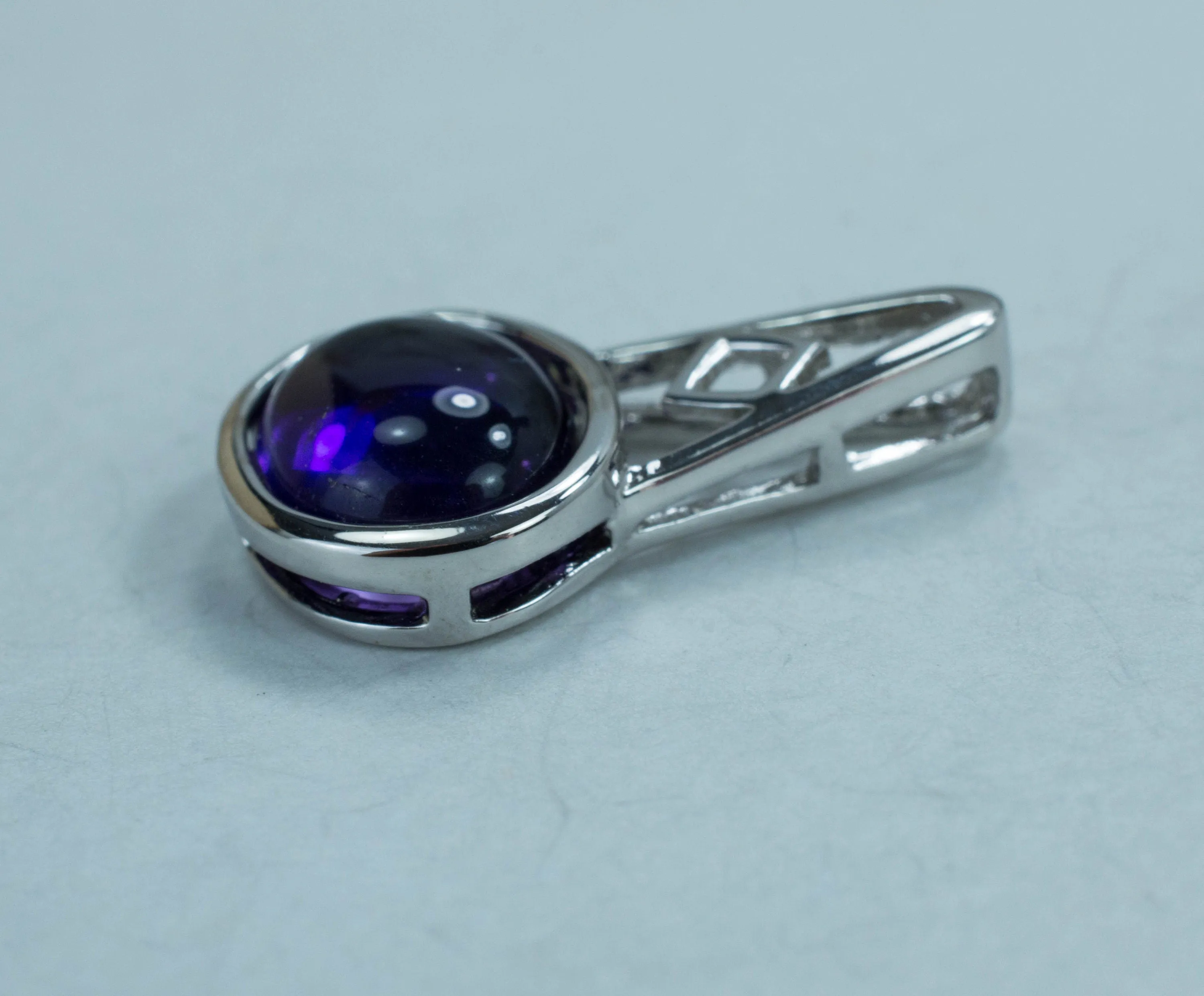 Amethyst Sterling Silver Necklace, Natural Untreated Brazilian Amethyst