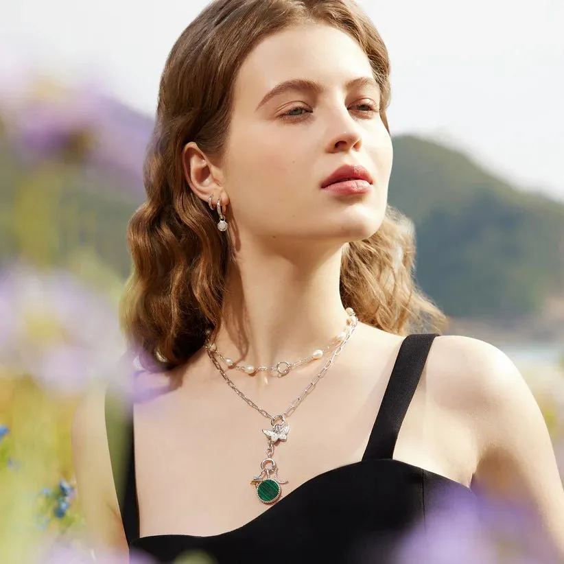 Ania Haie Silver Pearl Chain Charm Connector Necklace N055-03H