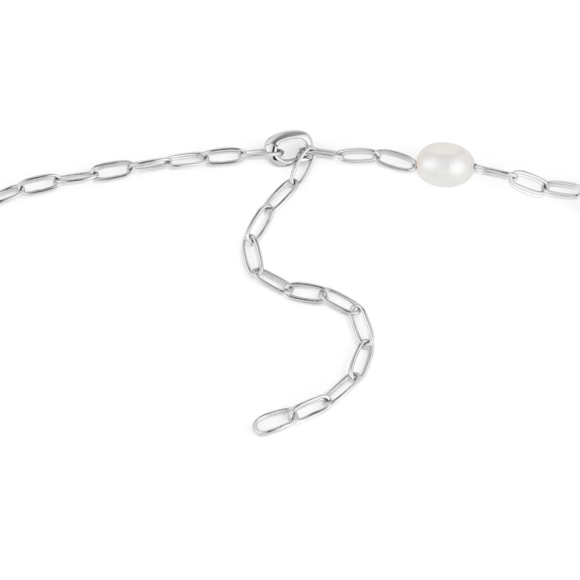 Ania Haie Silver Pearl Chain Charm Connector Necklace N055-03H