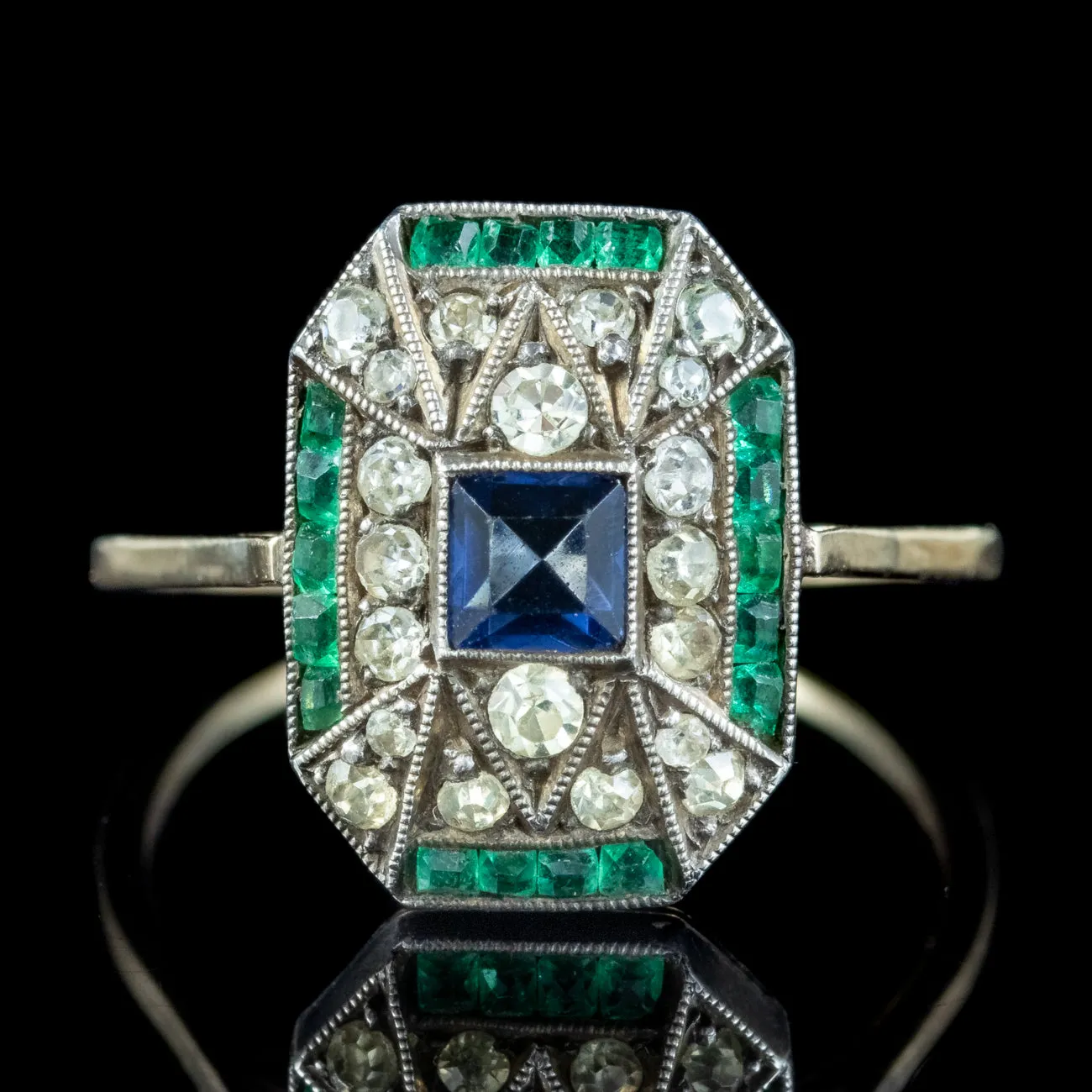 Antique Art Deco Paste Cocktail Ring