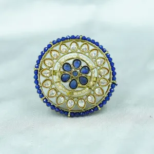 Antique Finish Cocktail Adjustable Blue Ring 10083-5485