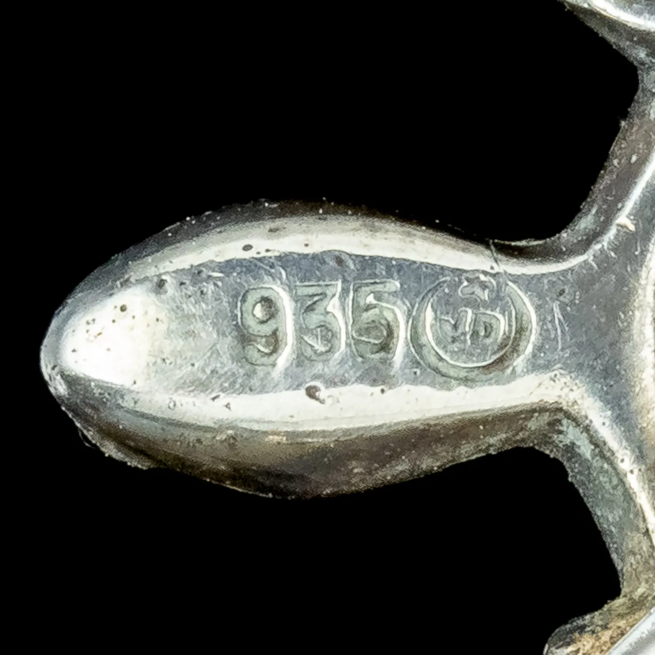 Antique Victorian Moonstone Paste Turtle Bar Brooch Sterling Silver