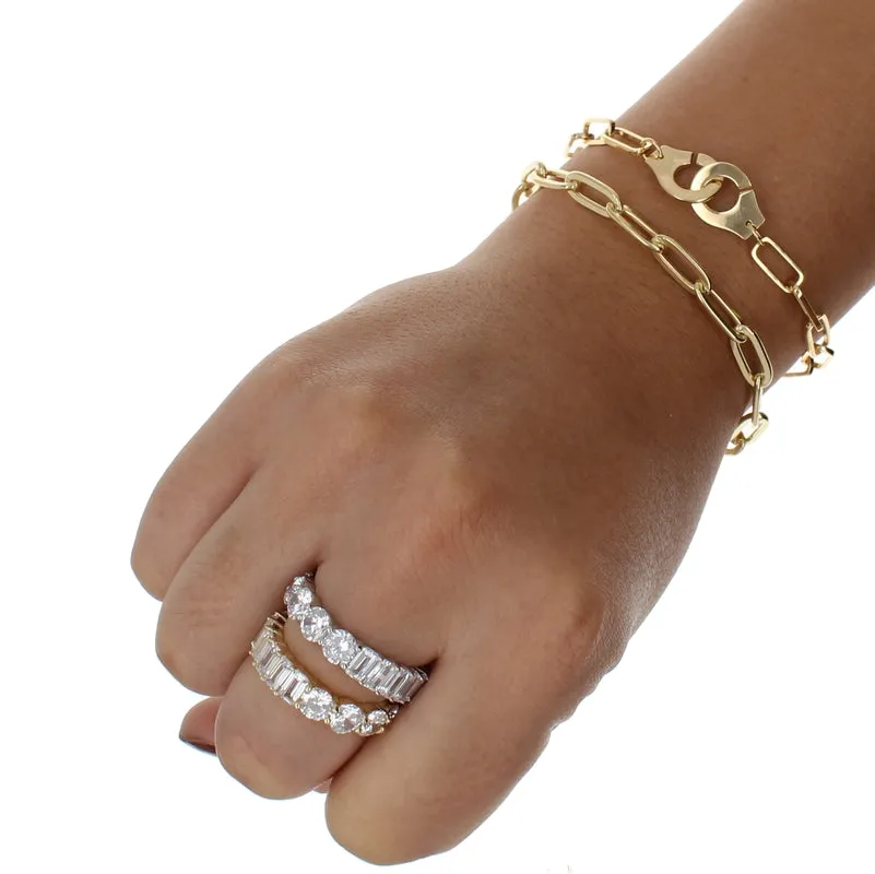 BAGUETTE AND ROUND 3MM CZ RING