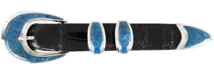 B.G. Mudd 1" Denim Lapis Buckle Set