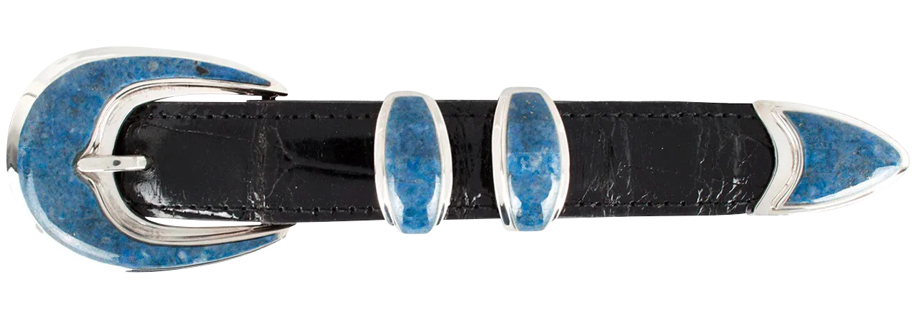 B.G. Mudd 1" Denim Lapis Buckle Set