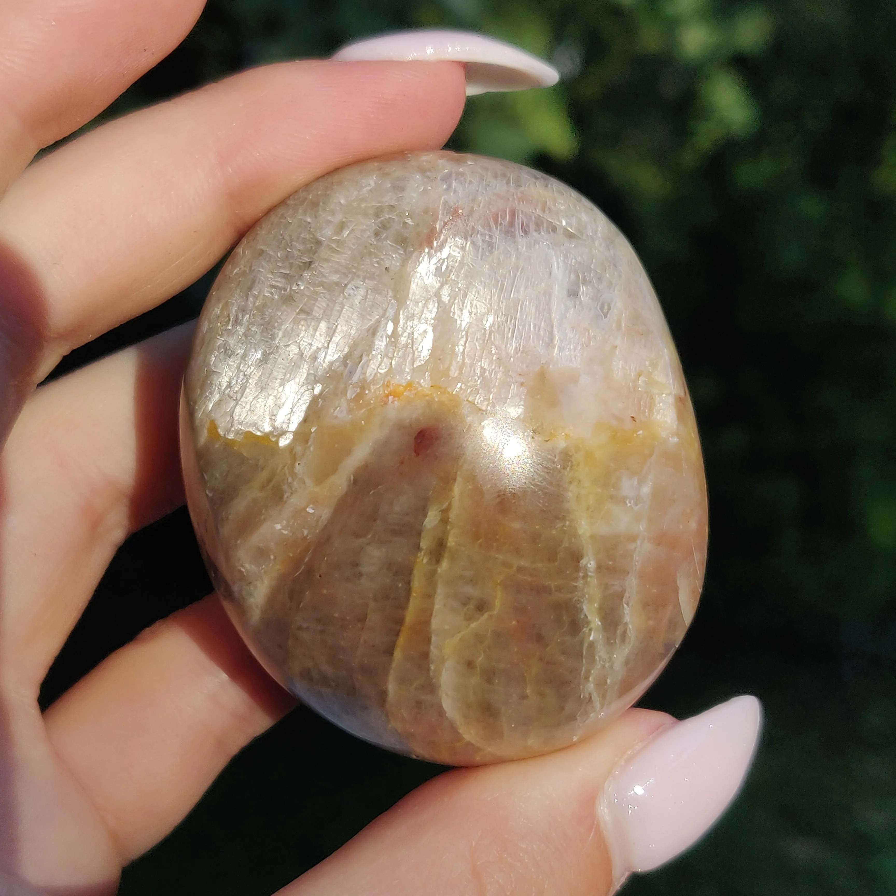 Black Moonstone Palm Stone, Flashy Black Moonstone (#15)