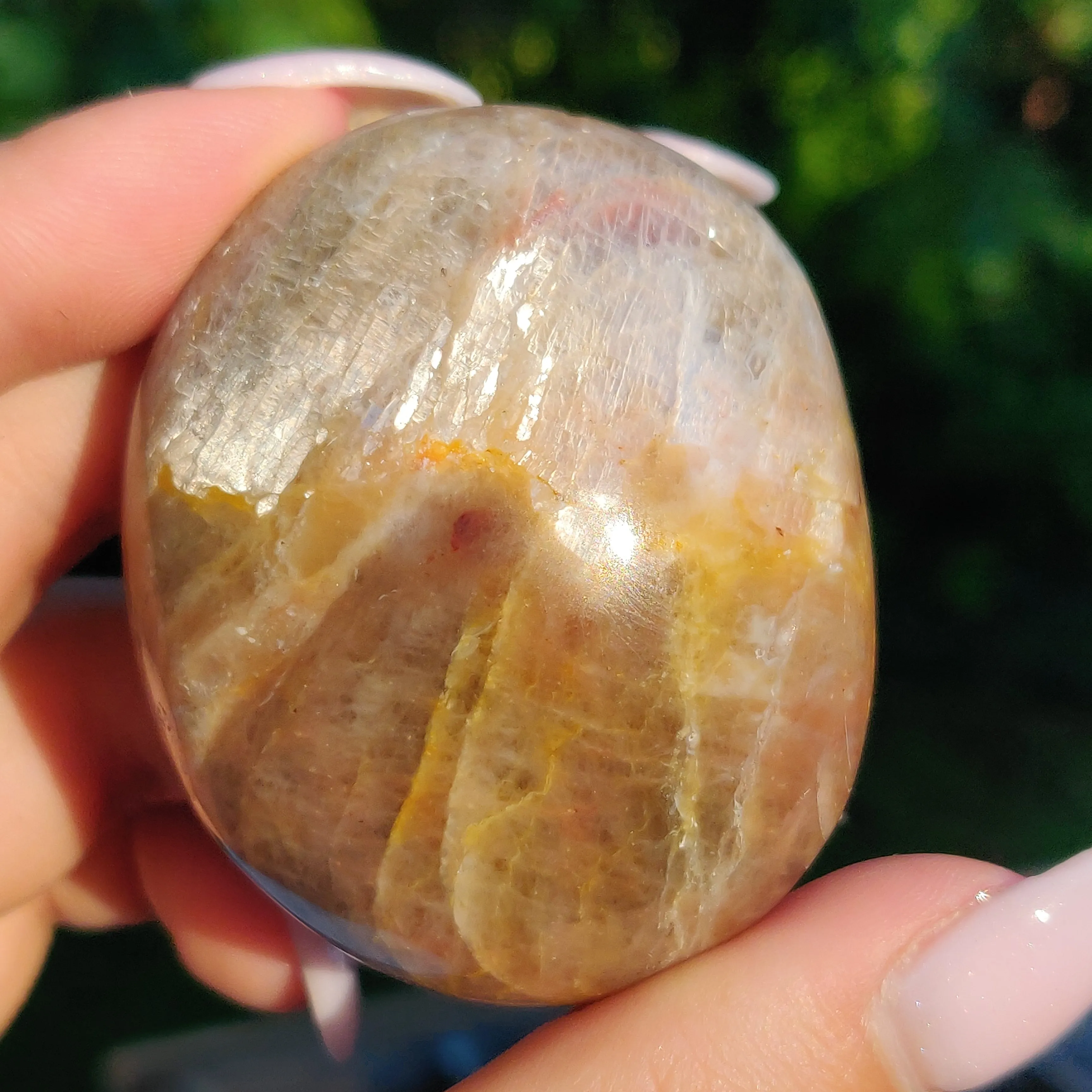 Black Moonstone Palm Stone, Flashy Black Moonstone (#15)
