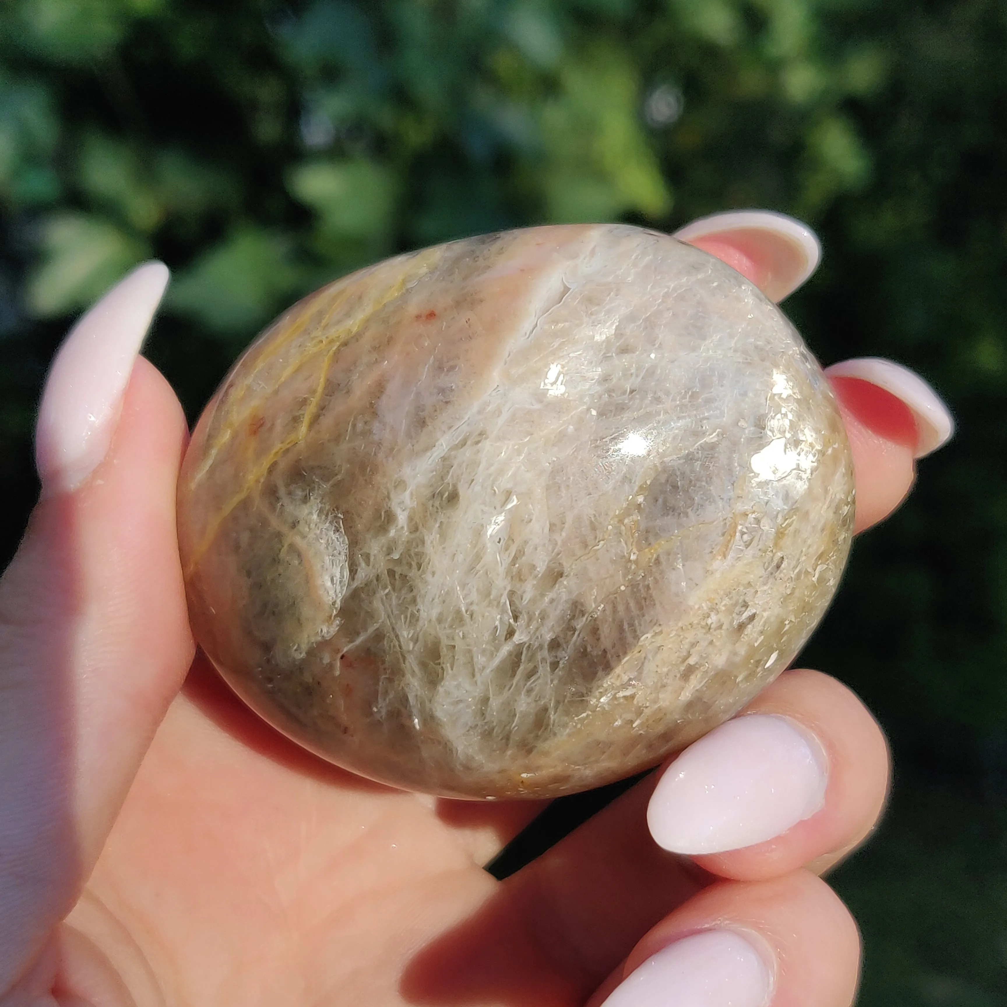 Black Moonstone Palm Stone, Flashy Black Moonstone (#15)