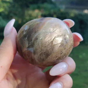 Black Moonstone Palm Stone, Flashy Black Moonstone (#15)