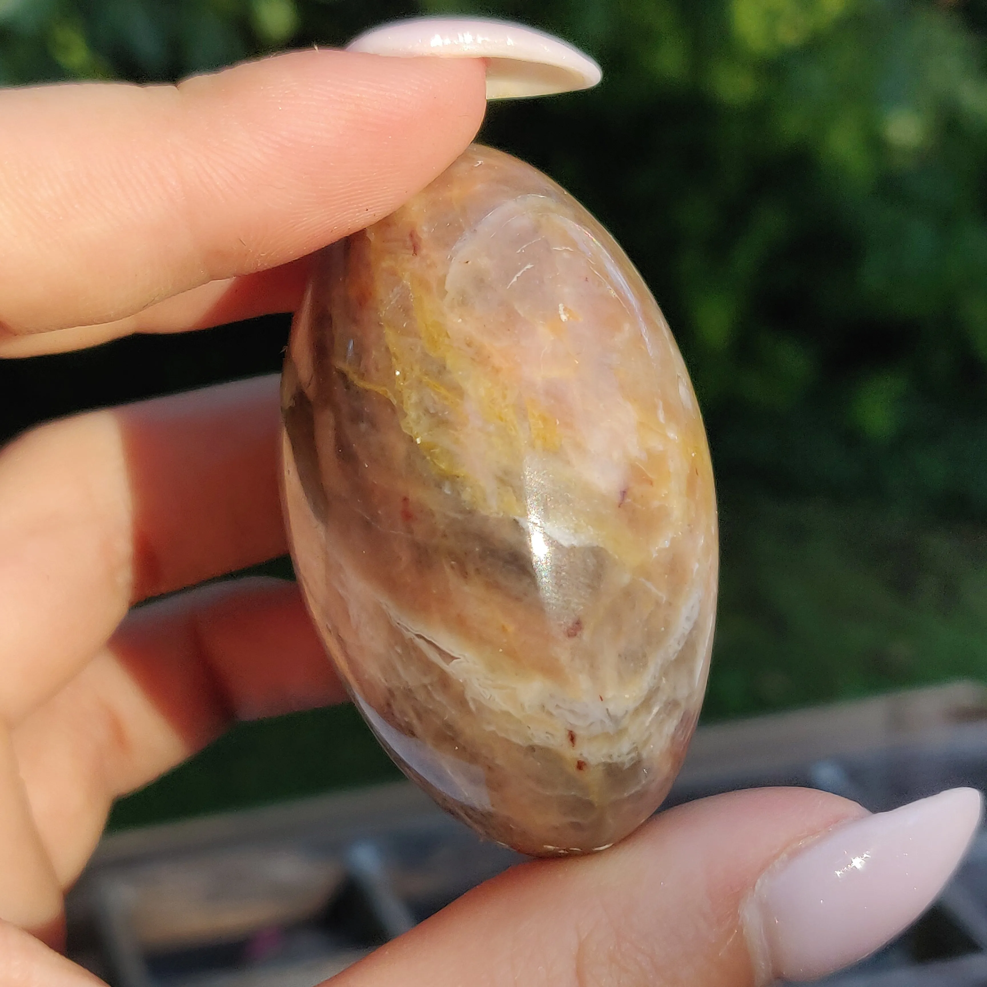 Black Moonstone Palm Stone, Flashy Black Moonstone (#15)