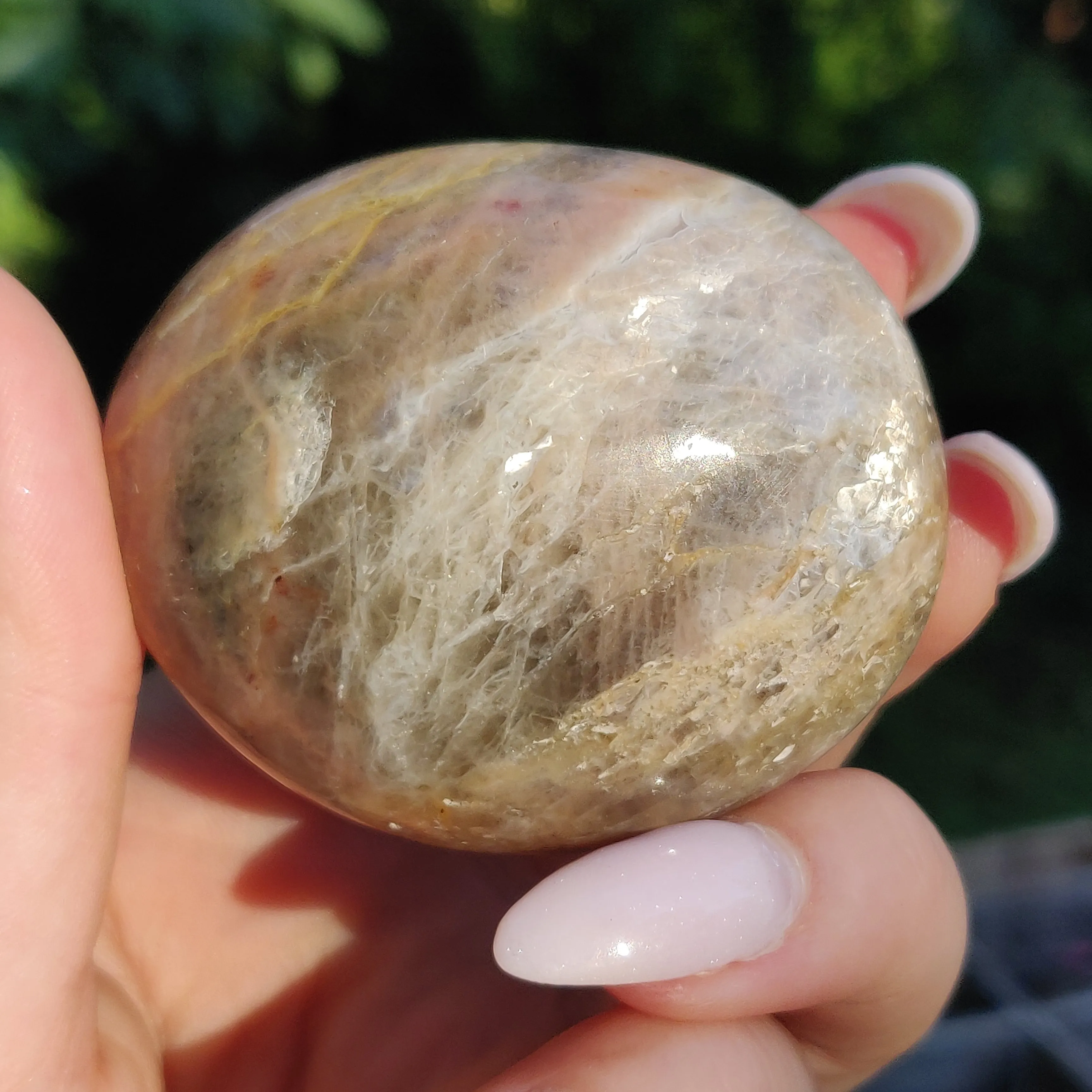 Black Moonstone Palm Stone, Flashy Black Moonstone (#15)