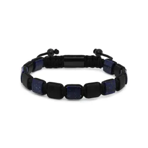 Black Onyx & Blue Lapis Lazuli Bead Bracelet