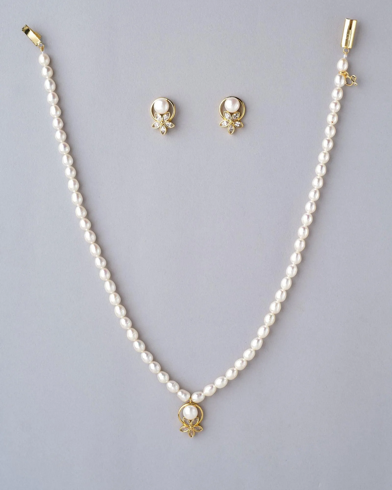 Blooming With Joy Pearl Necklace Set