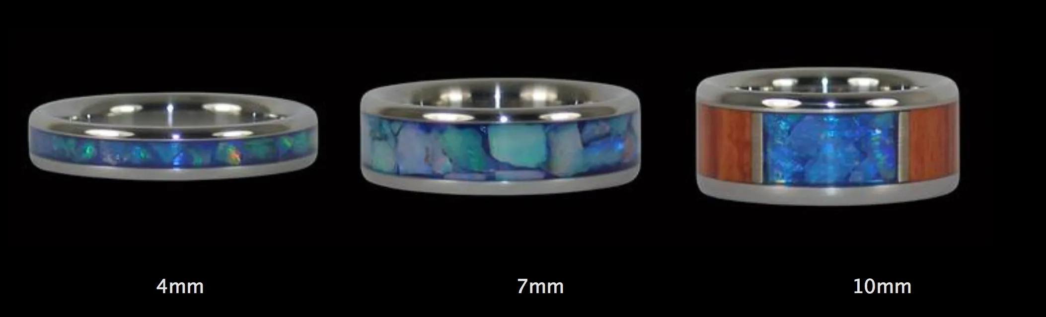 Blue Turquoise and Lapis Wave Titanium Ring