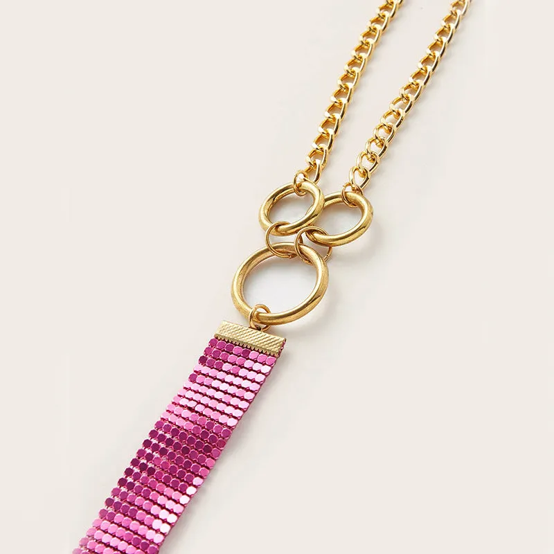 Blush Luxe Sequin Nipple Pasties & Gold Collar