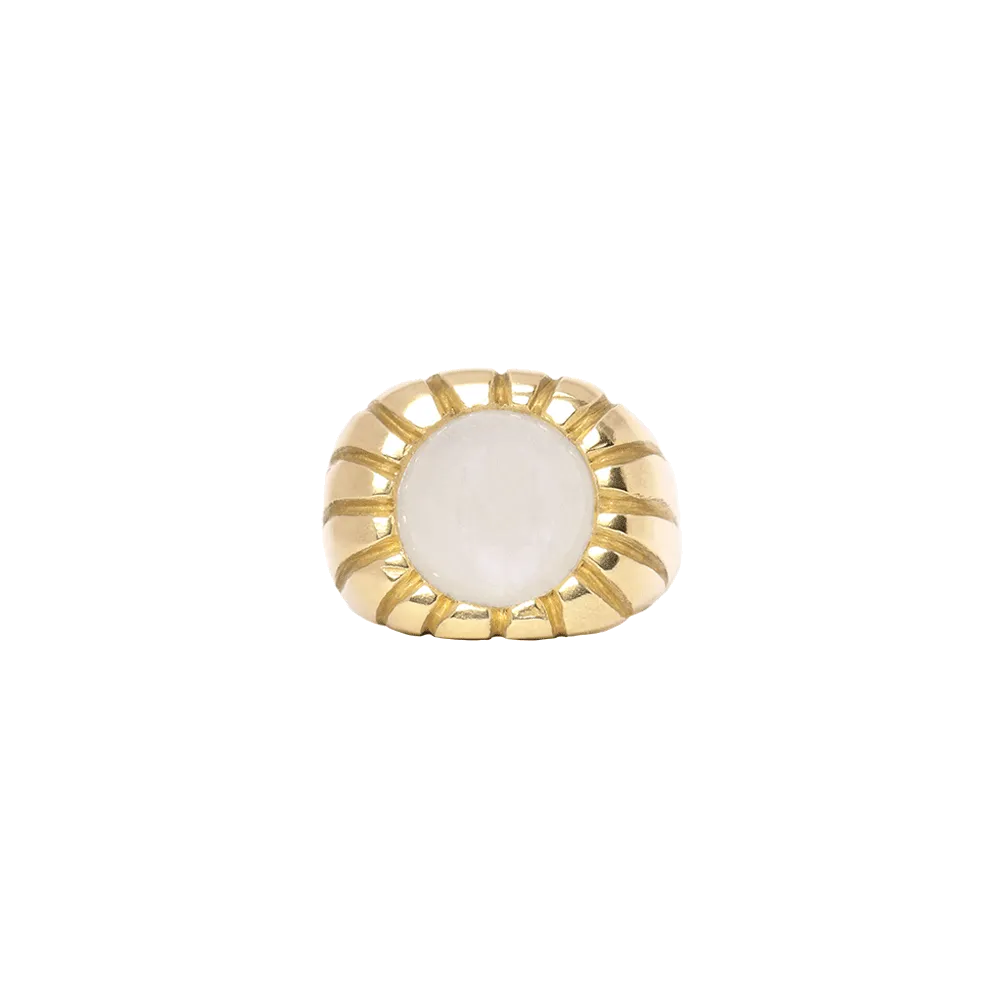Brass Morella Ring with Moonstone