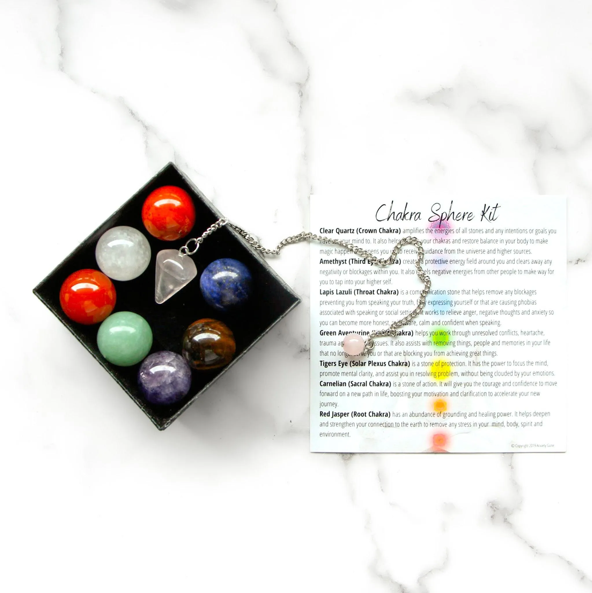 Chakra Gemstone Sphere Crystal Box Set – Align and Heal with Crystal Energy