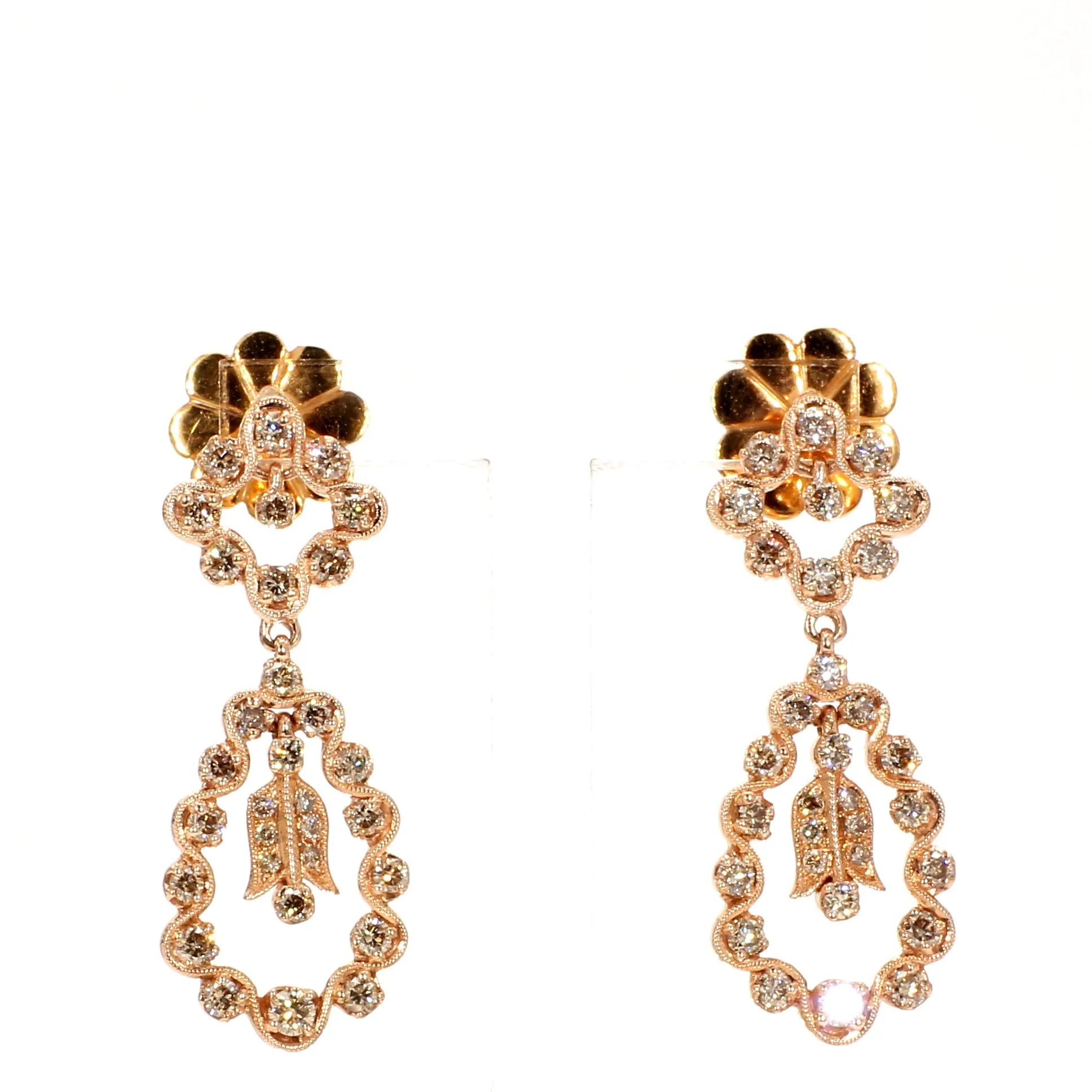 Champagne Diamond Drop Earrings