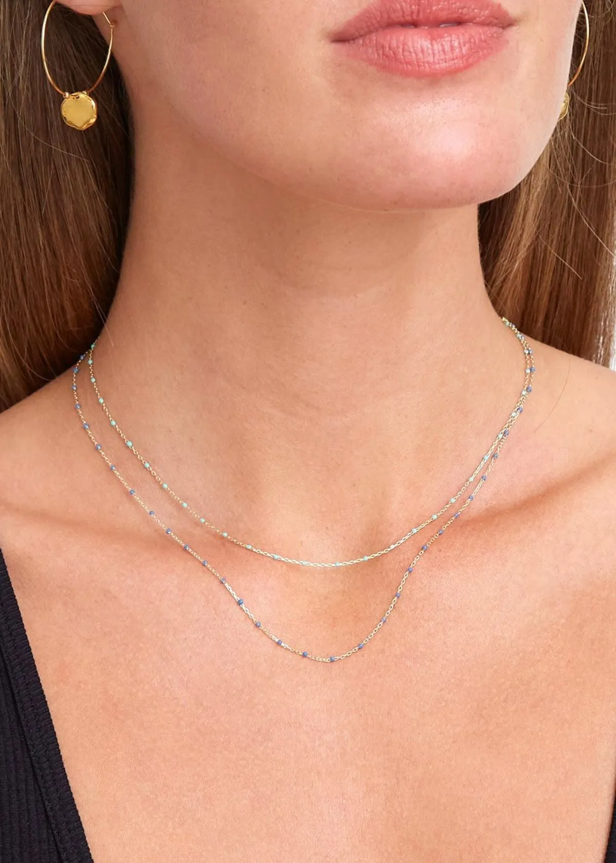 CHAN LUU Stone Blue Beaded Necklace