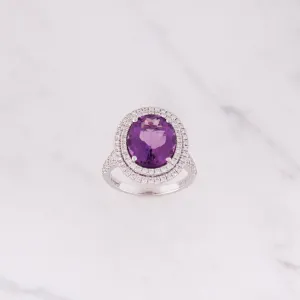Cocktail Amethyst Ring - Weißgold