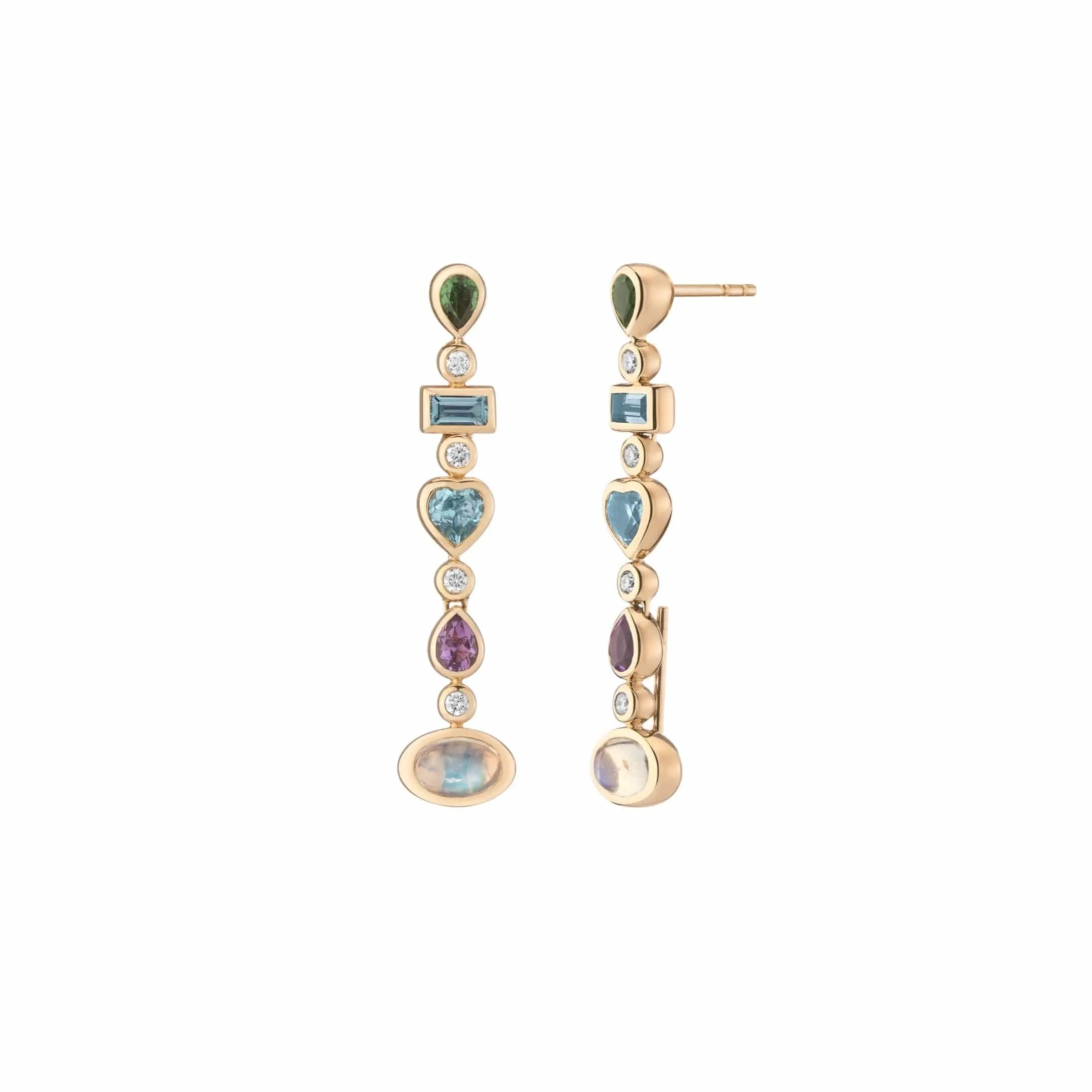 confetti convertible earrings, cool mix